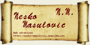 Neško Mašulović vizit kartica